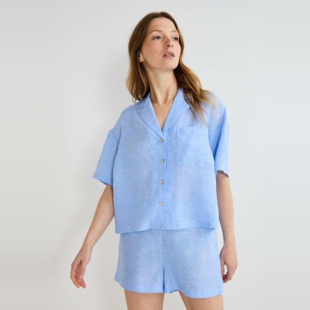 MONOPRIX PREMIUM CELESTE LINEN SHORT SIZE S - Picture 9 of 9